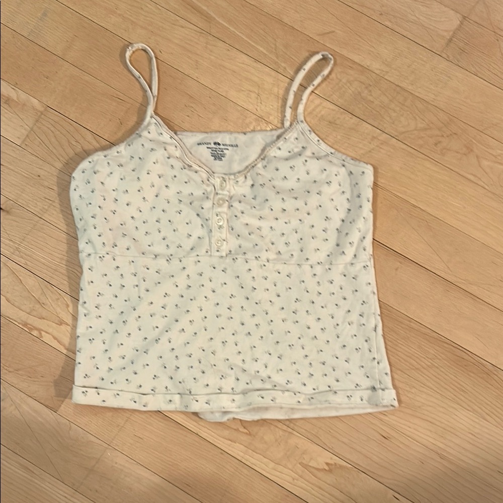 Cream brandy Floral Tank Top